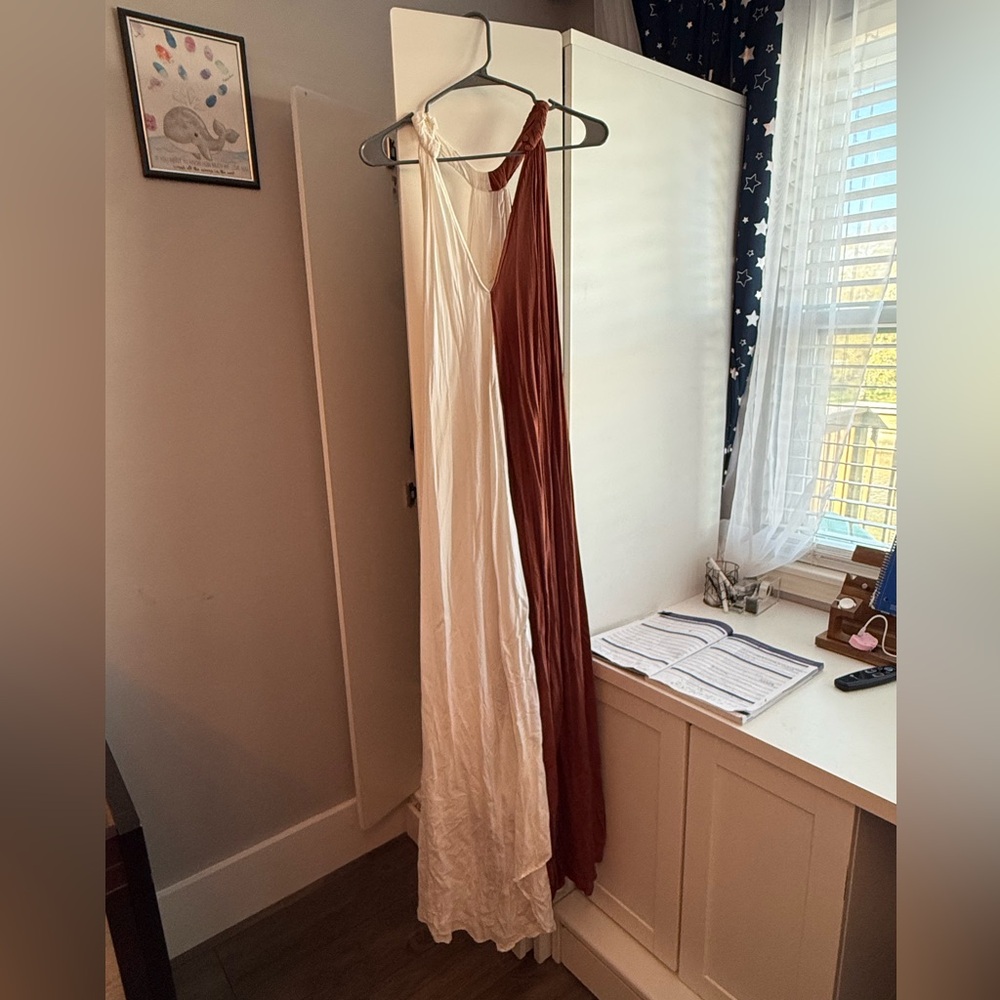 Anthropologie let me be White and brown Dress - Picture 3 of 4